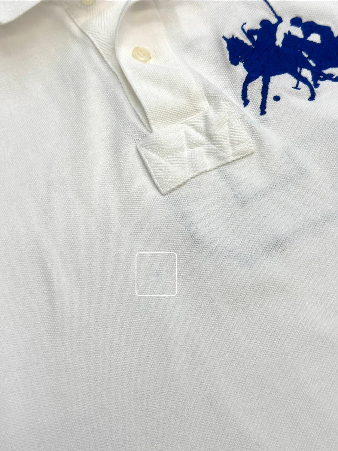 랄프로렌 화이트/블루 슬림핏 더블 빅포니 카라티 상품이미지7