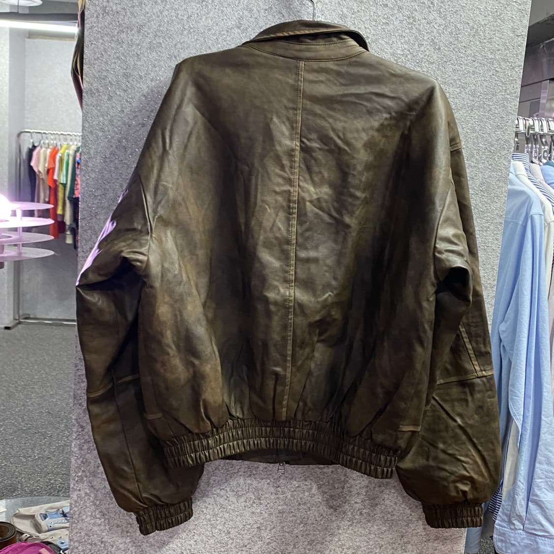 OUR ROOM 페이딩 투웨이 레더자켓 B3471 상품이미지4