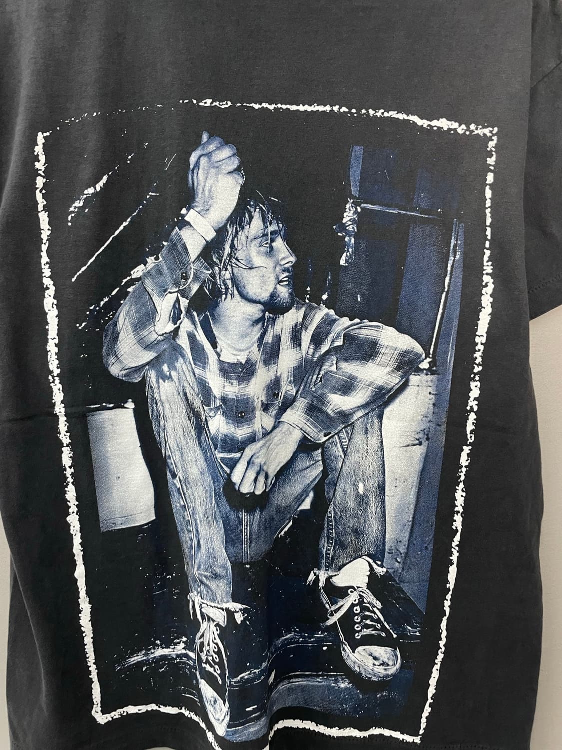 빈티지 너바나 밴드 커트 코베인 프린팅 반팔 H2400 상품이미지5