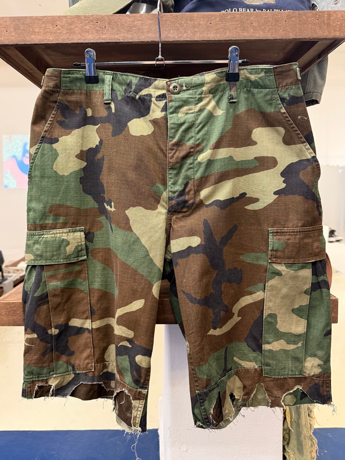 1980s Military 밀리터리 우드랜드 컷오프 반바지 상품이미지3