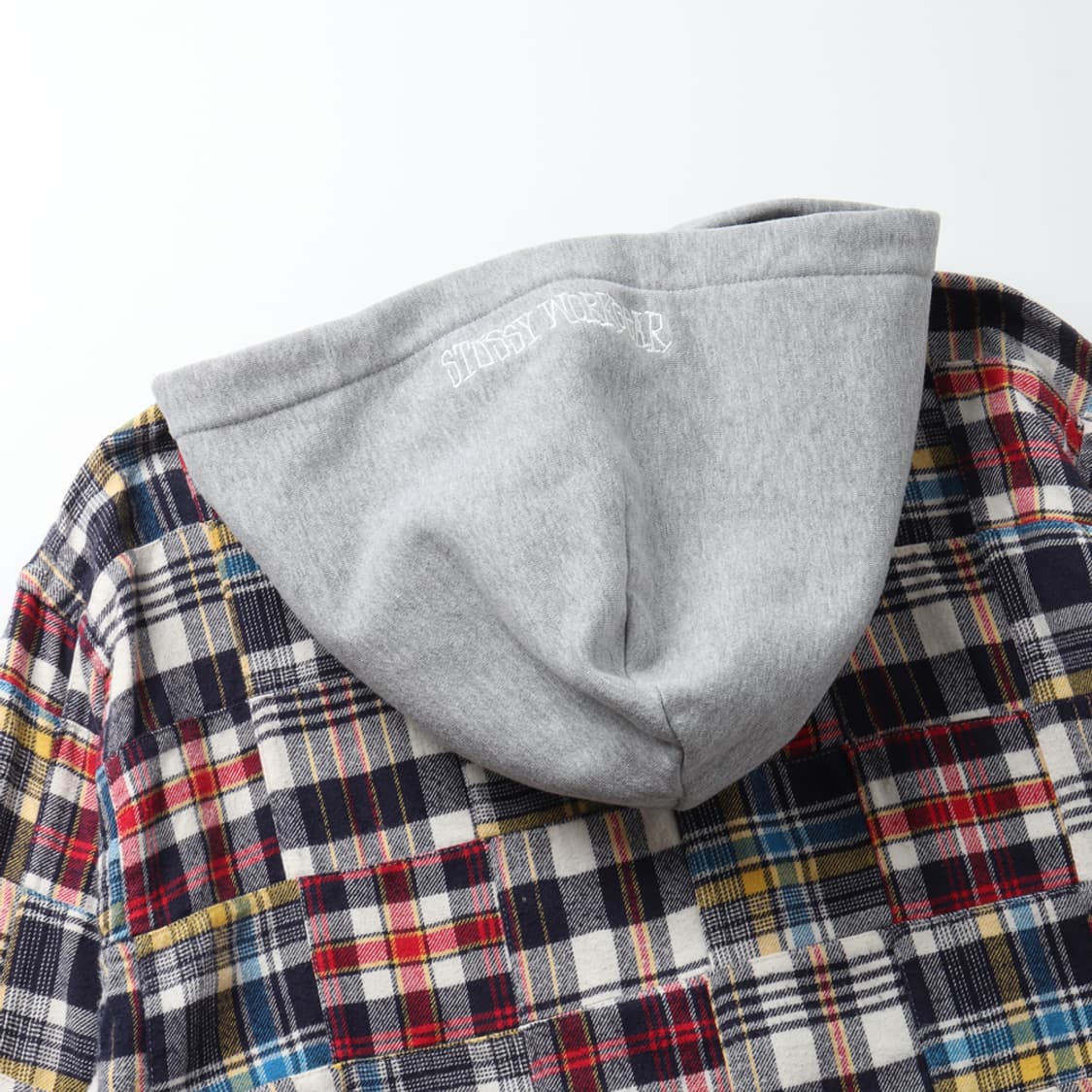 STUSSY Patchwork Check Hooded Shirt 상품이미지4