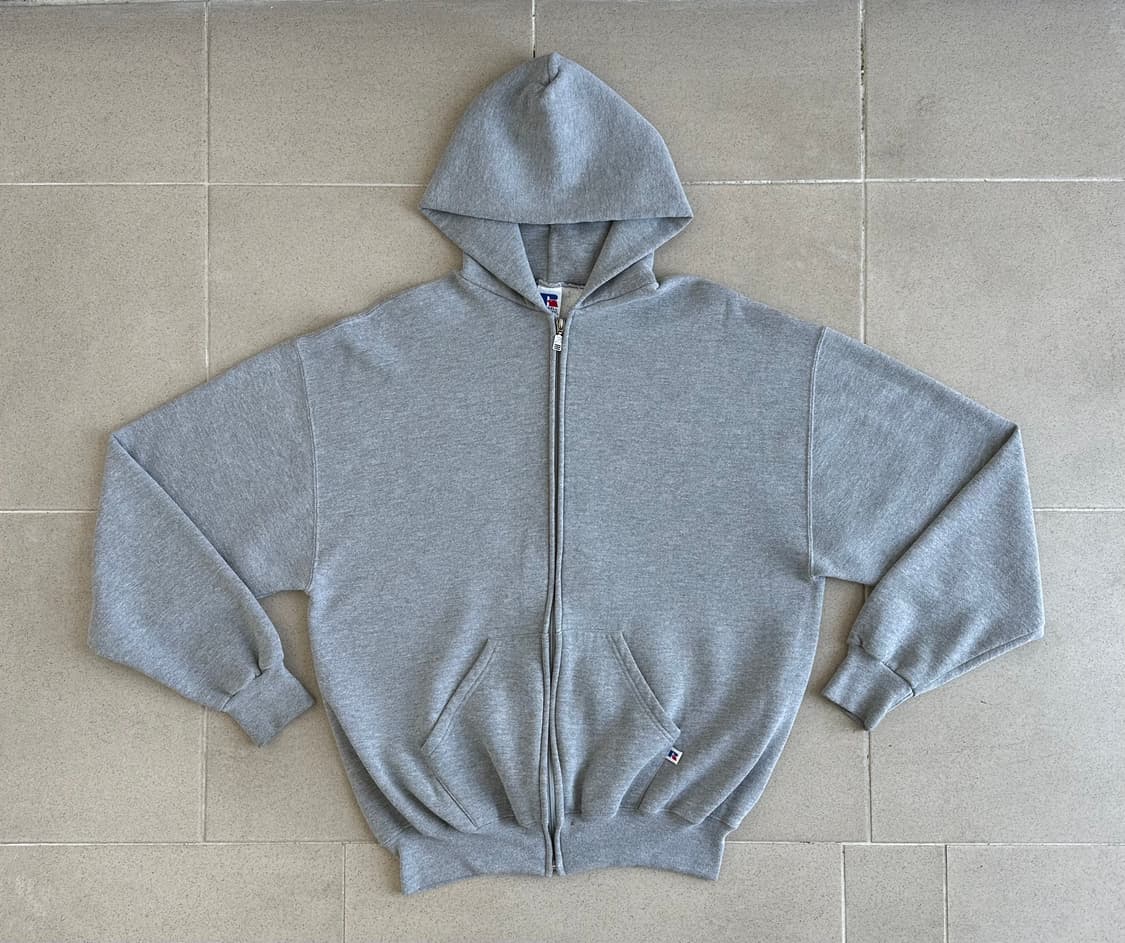 90s 빈티지 러셀 후드집업 그레이 XL 상품이미지1