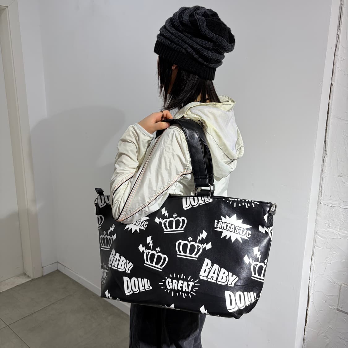 Baby Doll 레자가죽 프린팅 숄더백 가방 상품이미지2