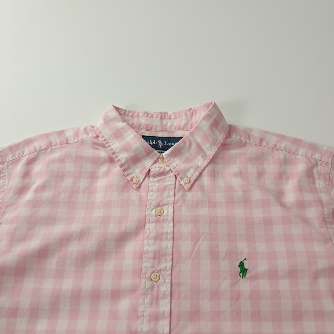 CK259 XL 폴로 00s 깅엄 체크 핑크 반팔셔츠 남방 상품이미지2