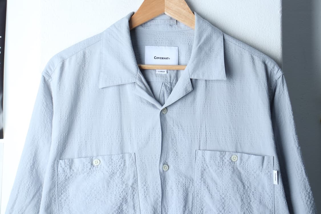 (L-XL) 커버낫 반팔 카라 티셔츠 셔츠 남방 연블루 무지-H30645 상품이미지3