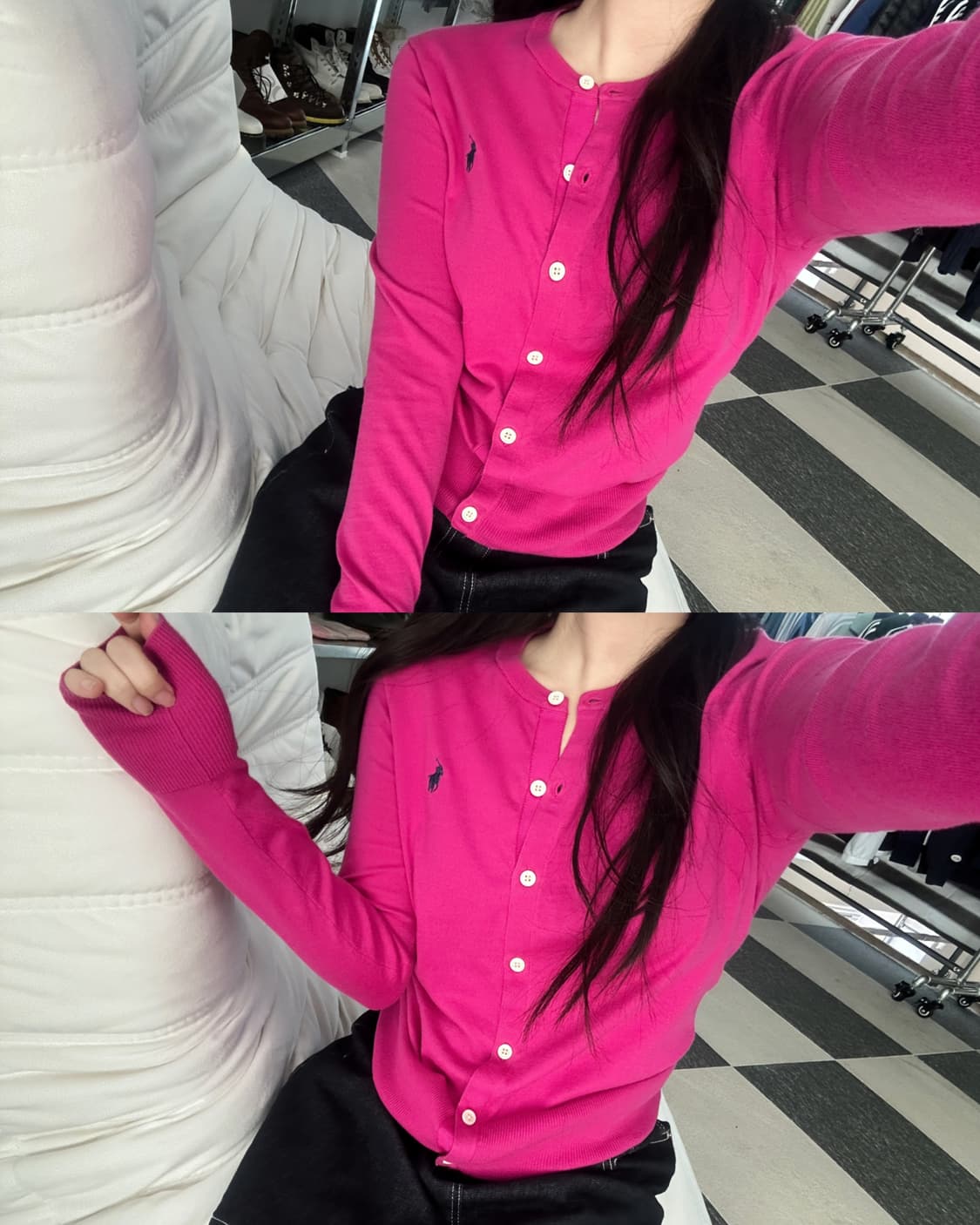 폴로 랄프로렌 핫핑크 피마코튼 가디건 상품이미지4