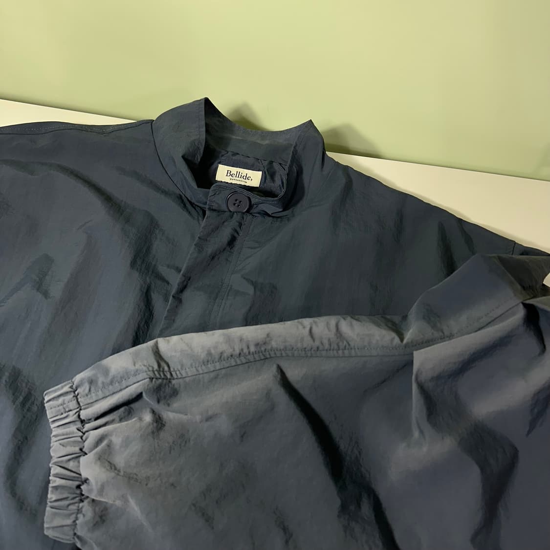 OS 벨리에 파스텔네이비 오버핏 투웨이 썬페이드 바막자켓 상품이미지2