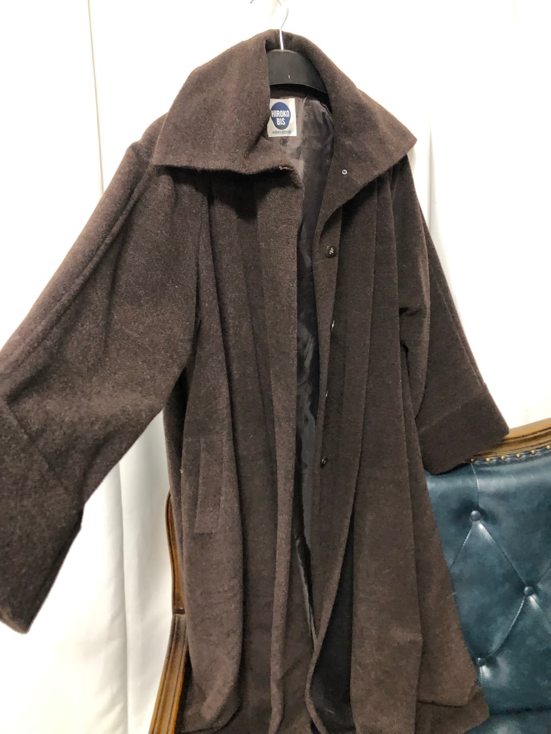 히로코비스 울100  딥브라운 롱코트 상품이미지4