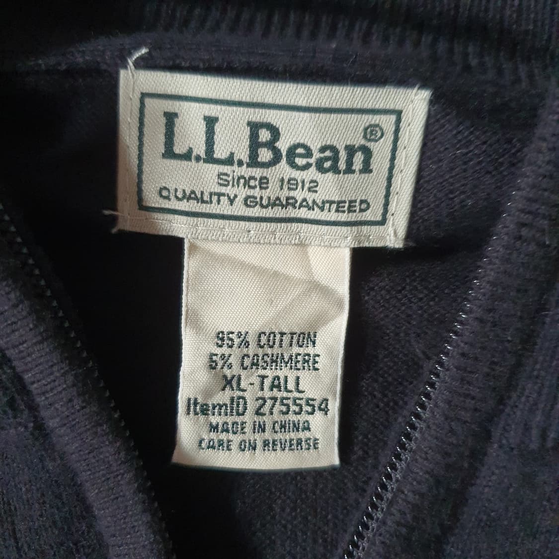 L.L.Bean 케시미어 혼방 하프 집업 니트  no.64 상품이미지4