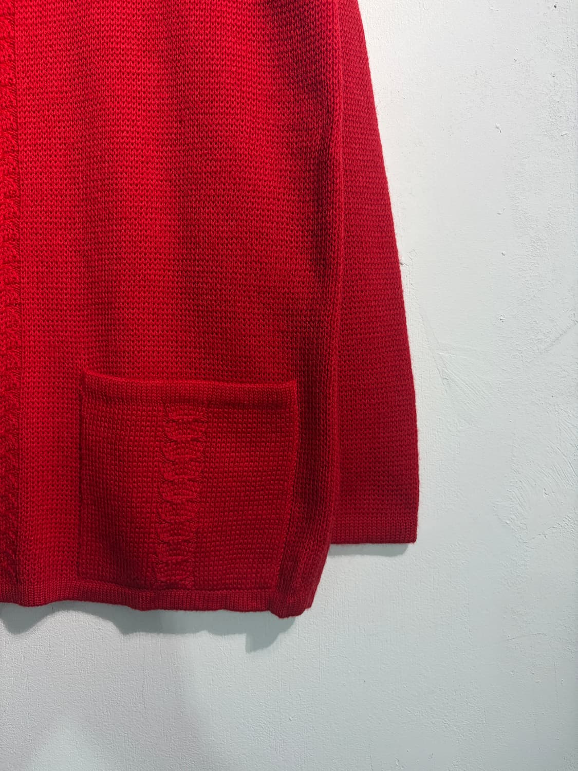 울 100% 레드 니트 가디건 L wool 100%  상품이미지8