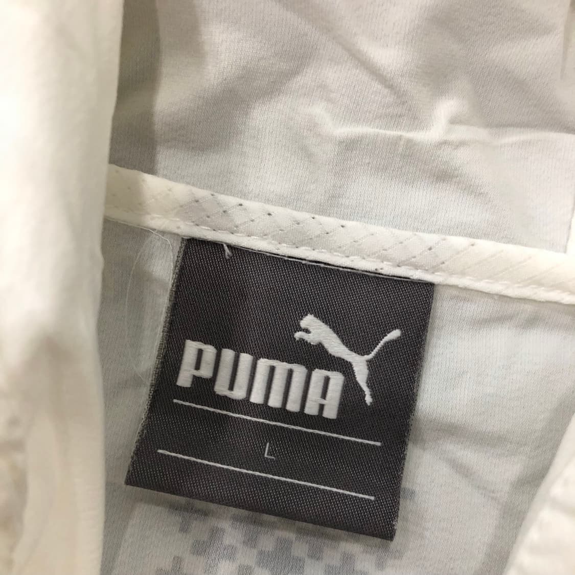 L 푸마 화이트 나일론 후드 바람막이 자켓 상품이미지6