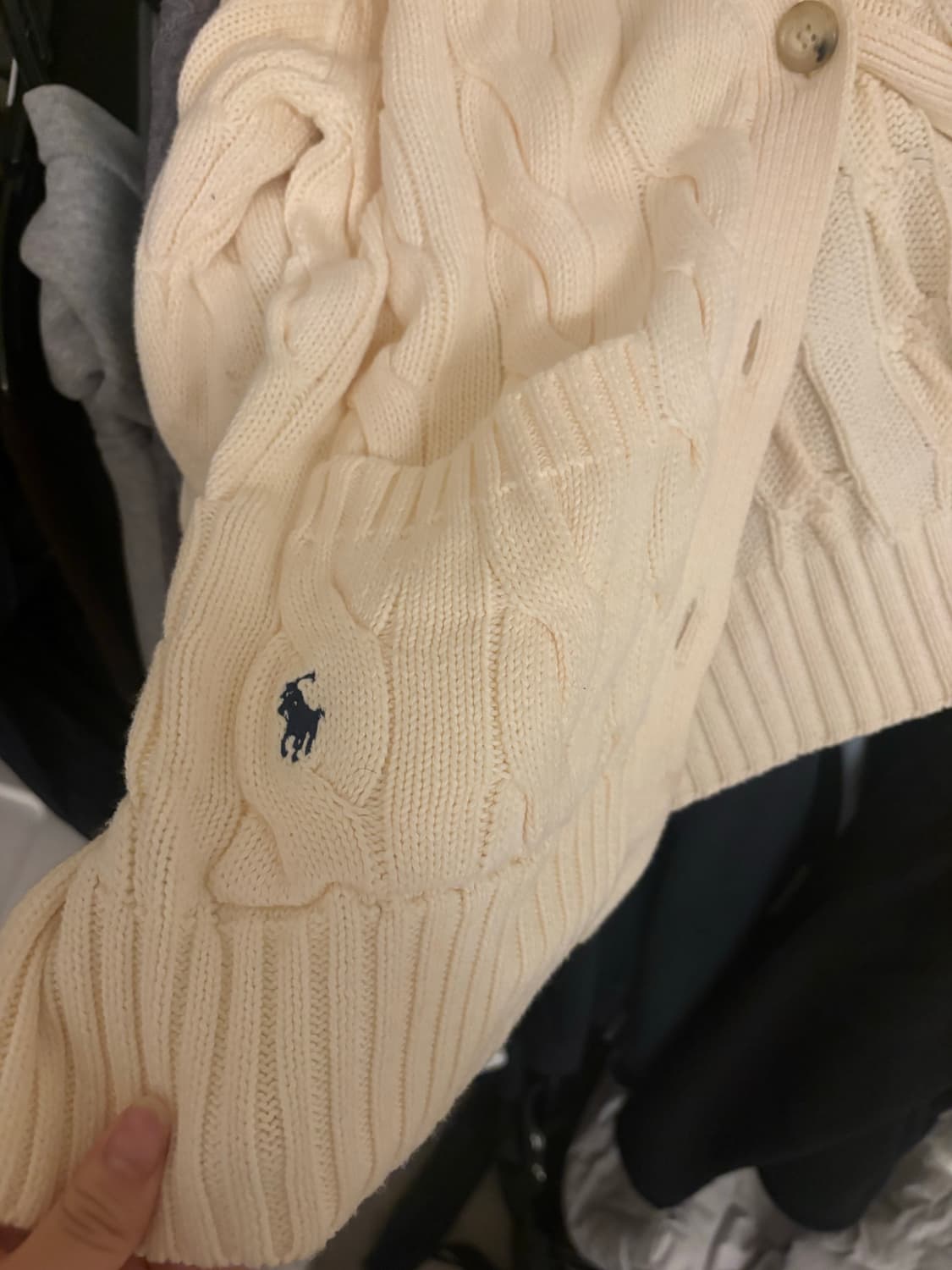 폴로랄프로렌 걸즈 케이블 니트 가디건 포켓로고 상품이미지2