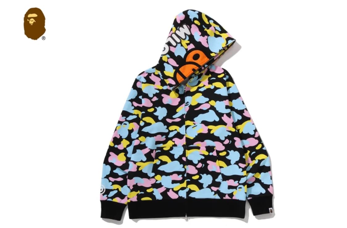 베이프 정품 M 멀티 카모 마일로 후드 집업 상품이미지1