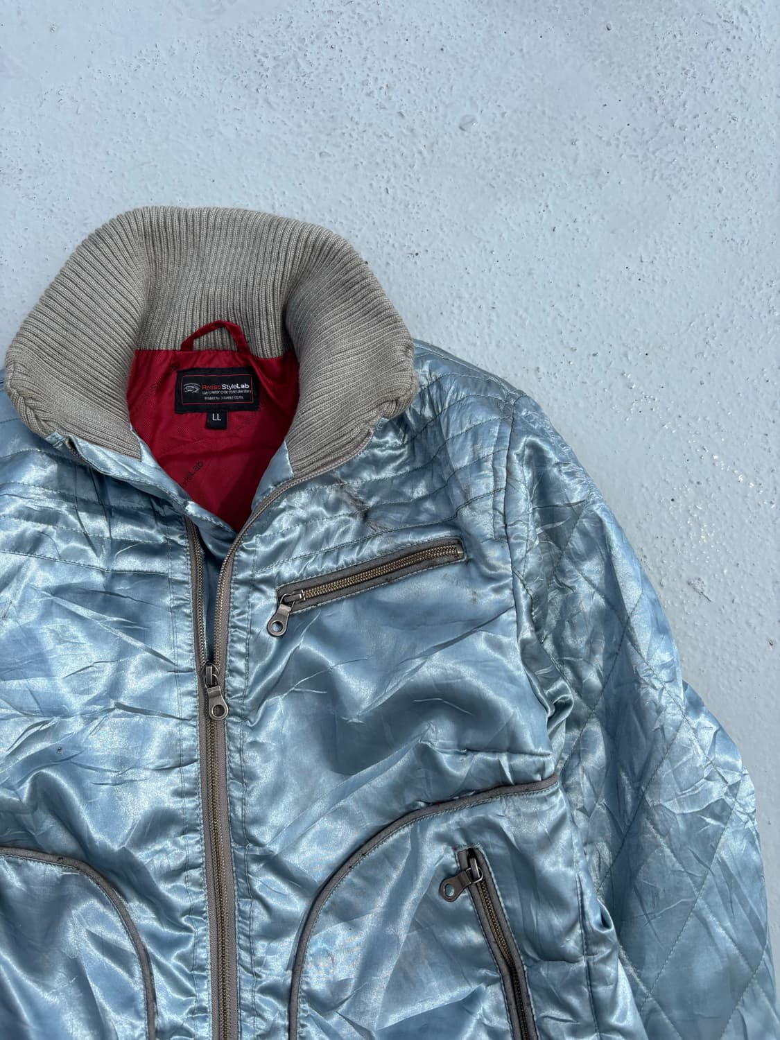 “Vintage” Y2K Mood Sky Blue Zipper Detai 상품이미지4
