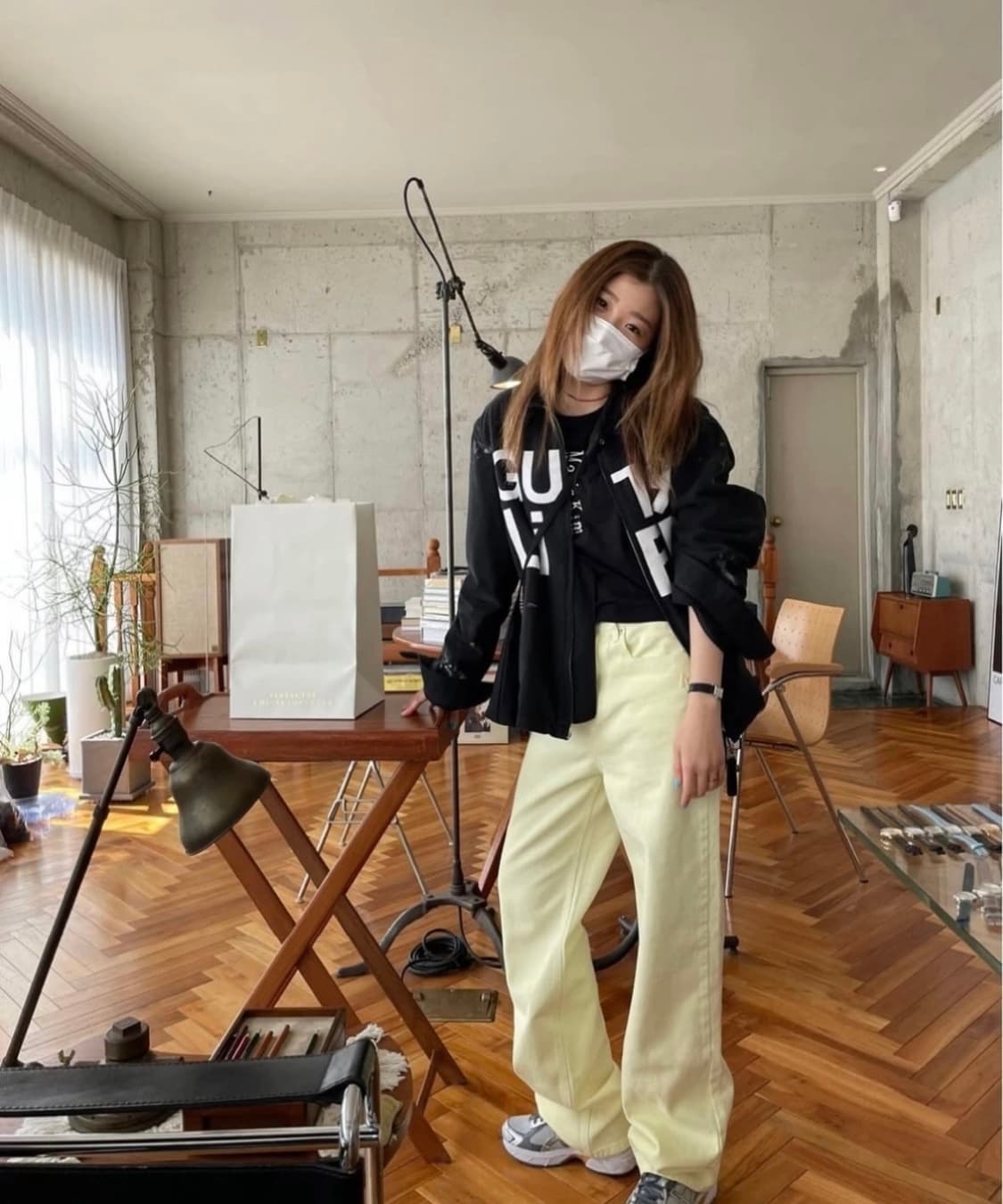 새상품)마뗑킴 레몬 베이지 데님 팬츠 청바지 다이닛 deinet 바지 상품이미지1