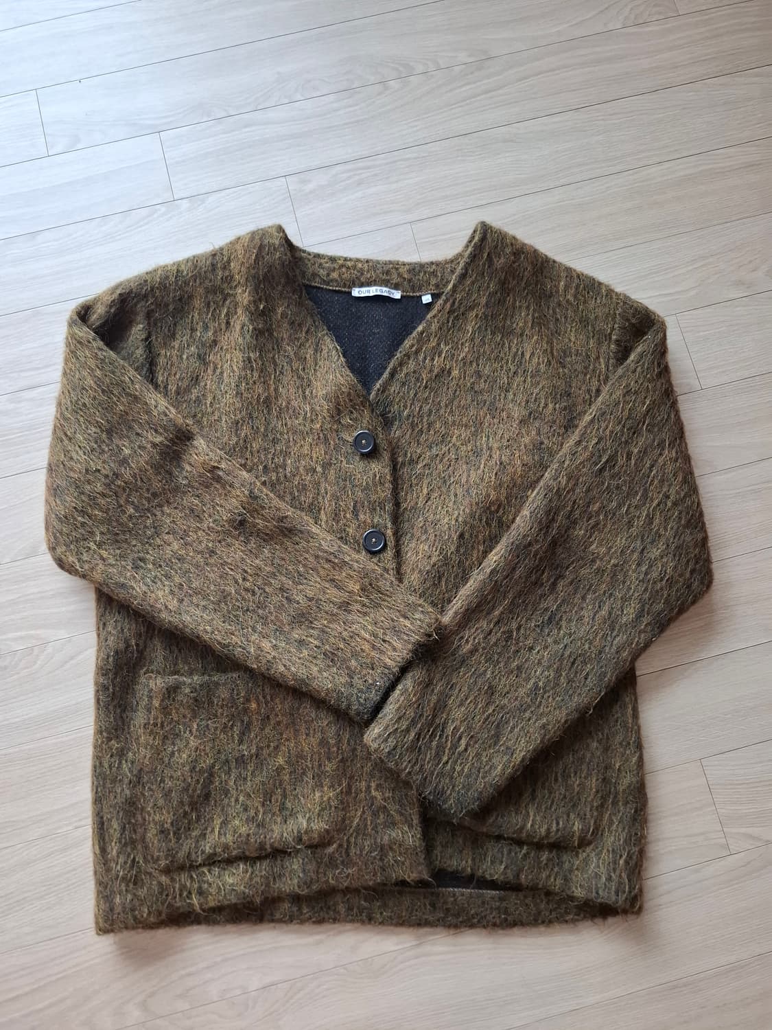 아워레가시 모헤어 가디건 올리브 48사이즈 상품이미지2