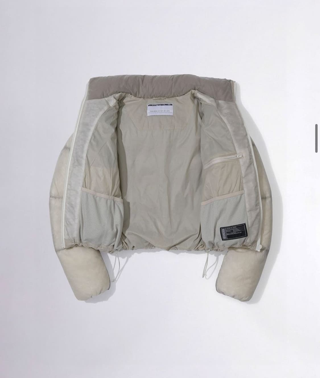 (새상품)스컬프터 숏패딩 아이보리 M 상품이미지3