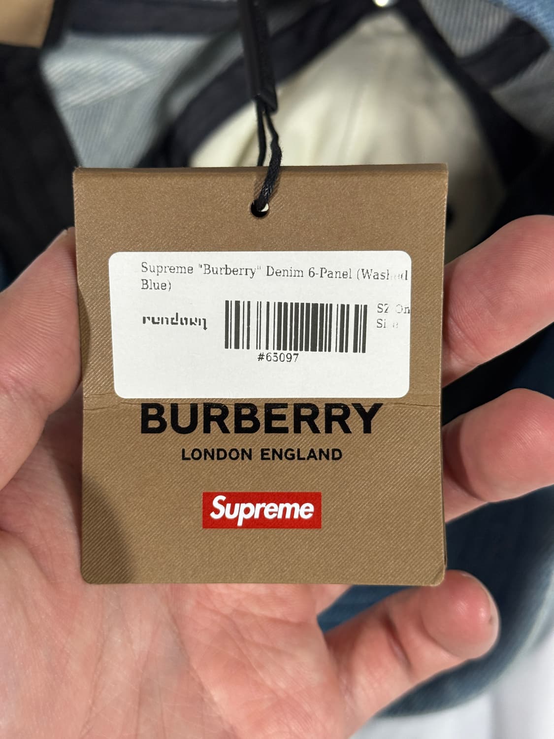 슈프림X버버리 데님 6패널 캡 상품이미지5