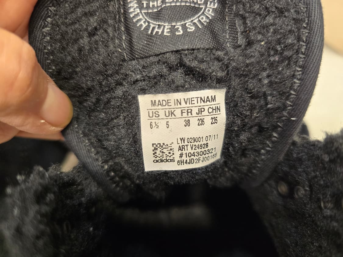 아디다스 털신 하이탑 스니커즈 블랙 235mm 상품이미지6