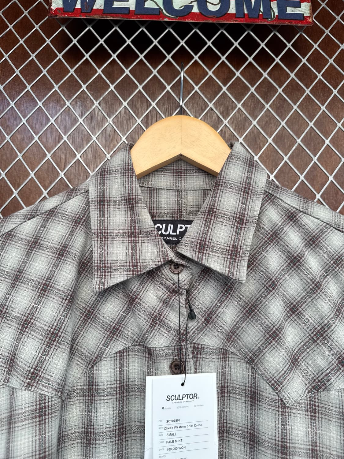 스컬프터 체크 웨스턴 셔츠 롱 원피스 새상품 S 상품이미지8