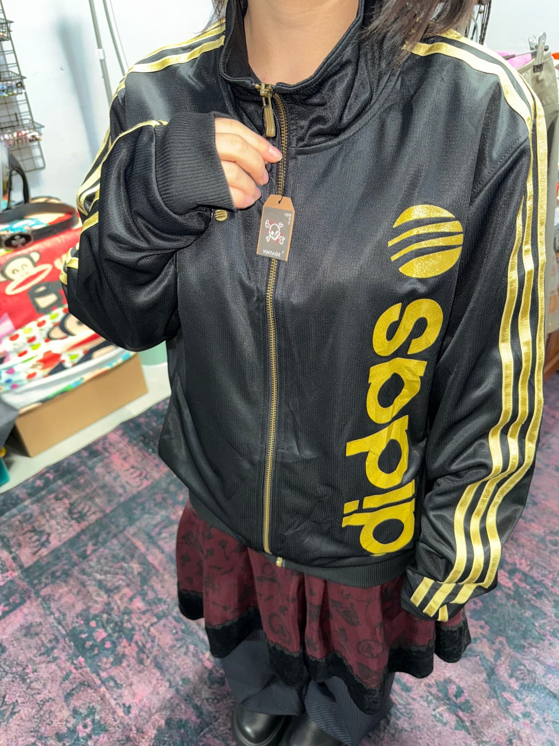 아디다스 Y2K 글리터 골드라인 집업 상품이미지7