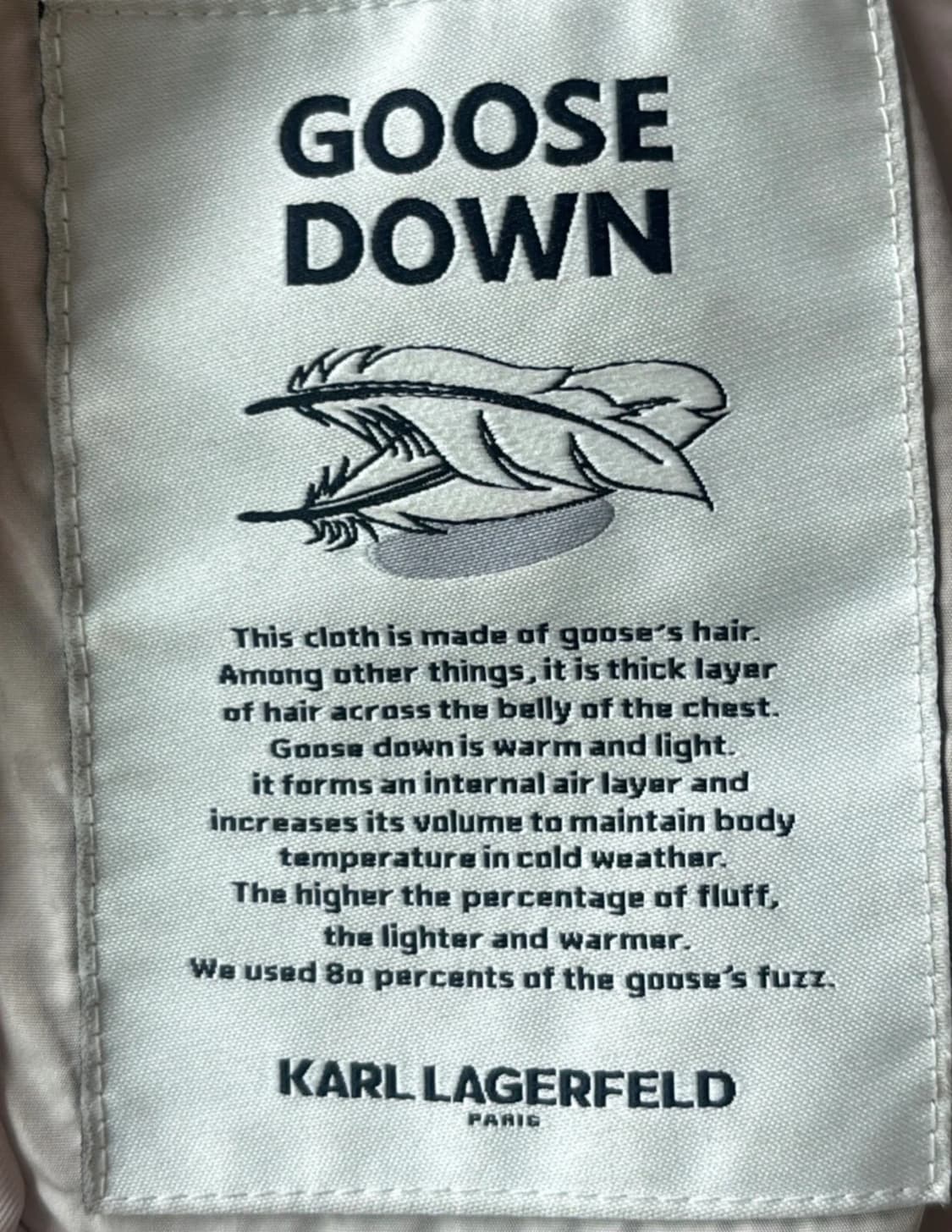 칼라거팰트 Karl Lagerfeld 구스다운 패딩 자켓 상품이미지5
