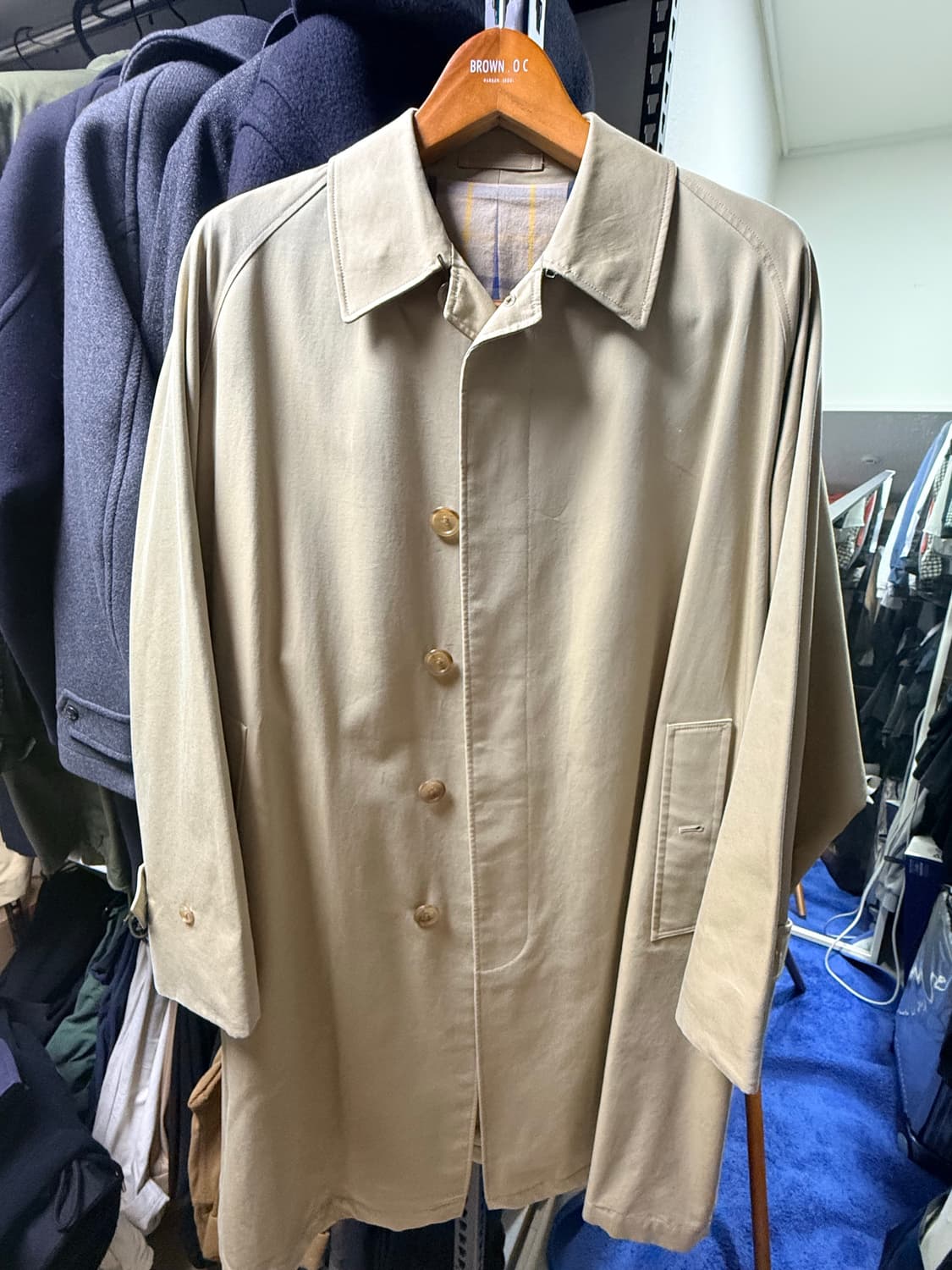 아나토미카 ANATOMICA 싱글 래글런 개버딘 코트 상품이미지2