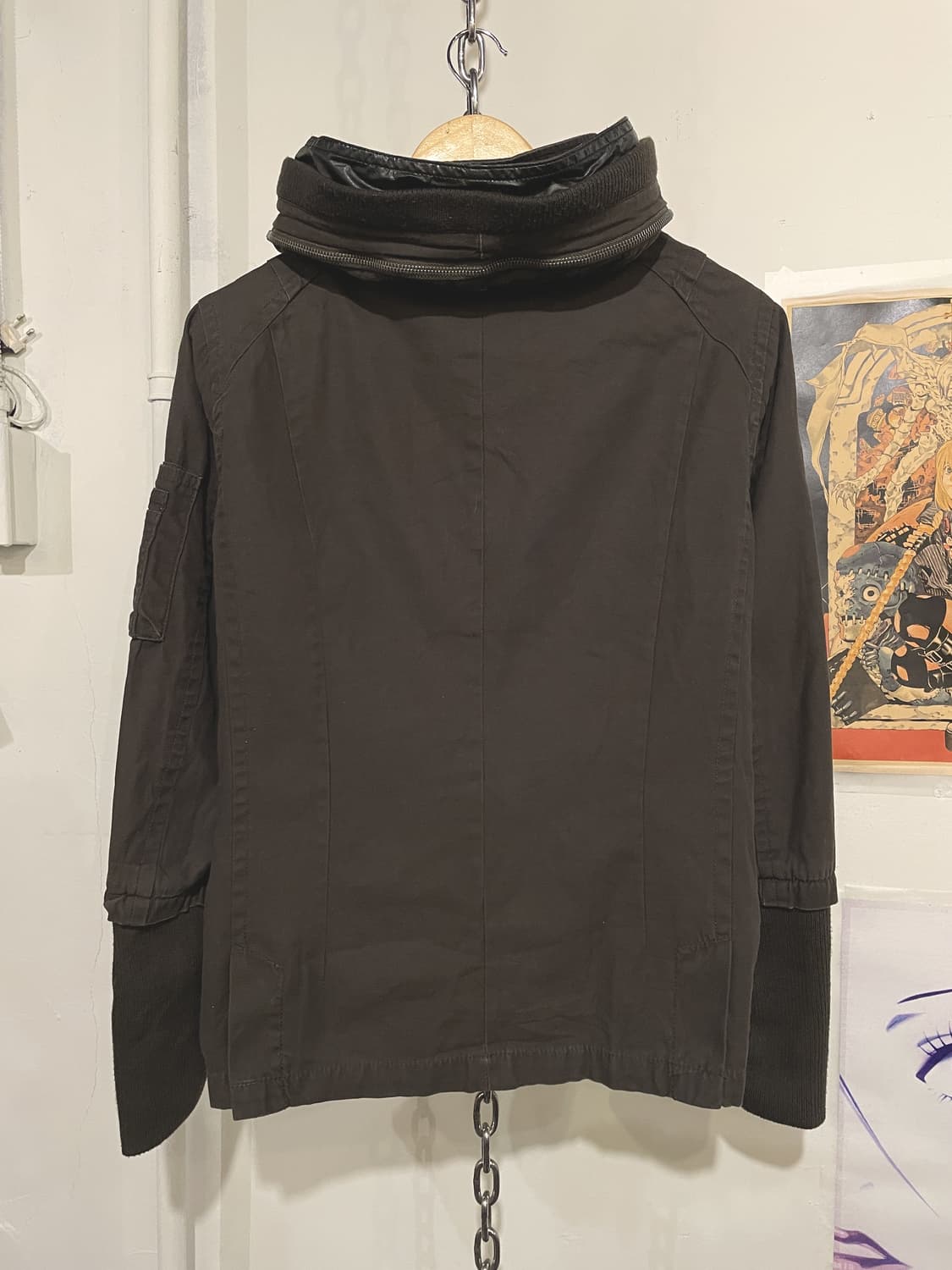 von dutch 본더치 브라운 골지 후드 자켓 y2k 밀리터리 상품이미지4