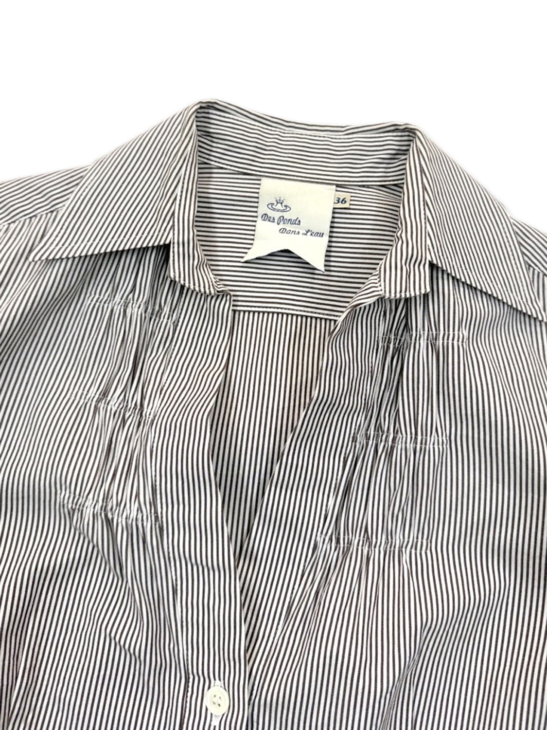 빈티지 Des Ponds Dans L’eau 스트라이프 블라우스 상품이미지3