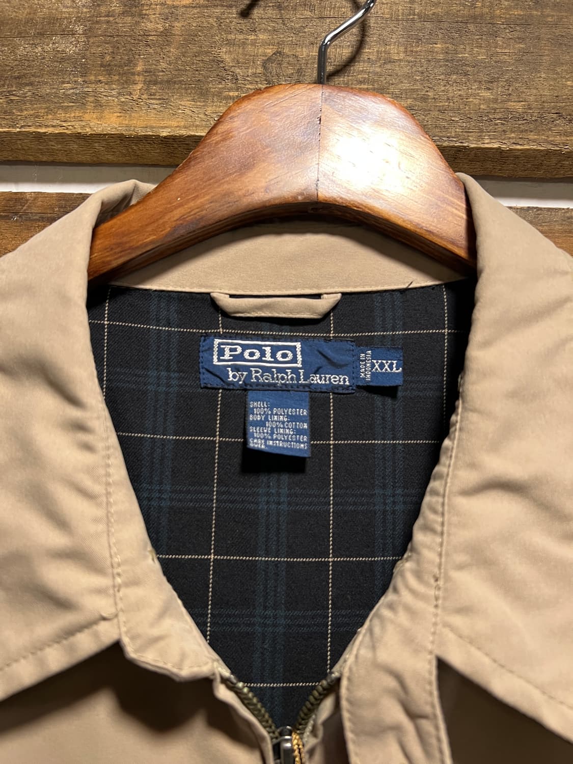 [2XL]폴로 랄프로렌 체크 라이닝 베이지 드리즐러 자켓 상품이미지2