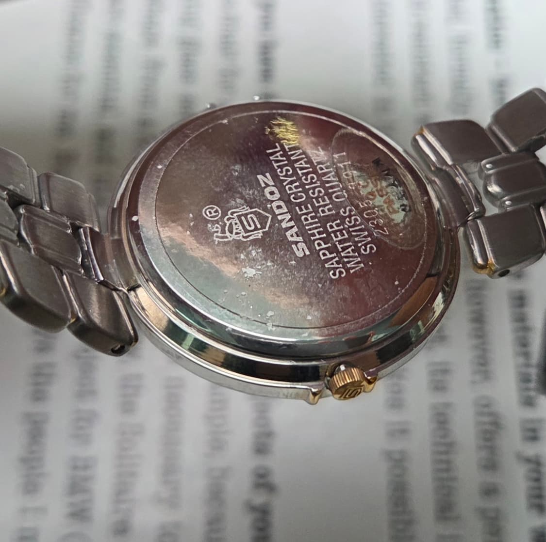 데드스탁] 빈티지 산도즈 다이아나 입체다이얼 칼침핸즈 쿼츠 남성용
 상품이미지8