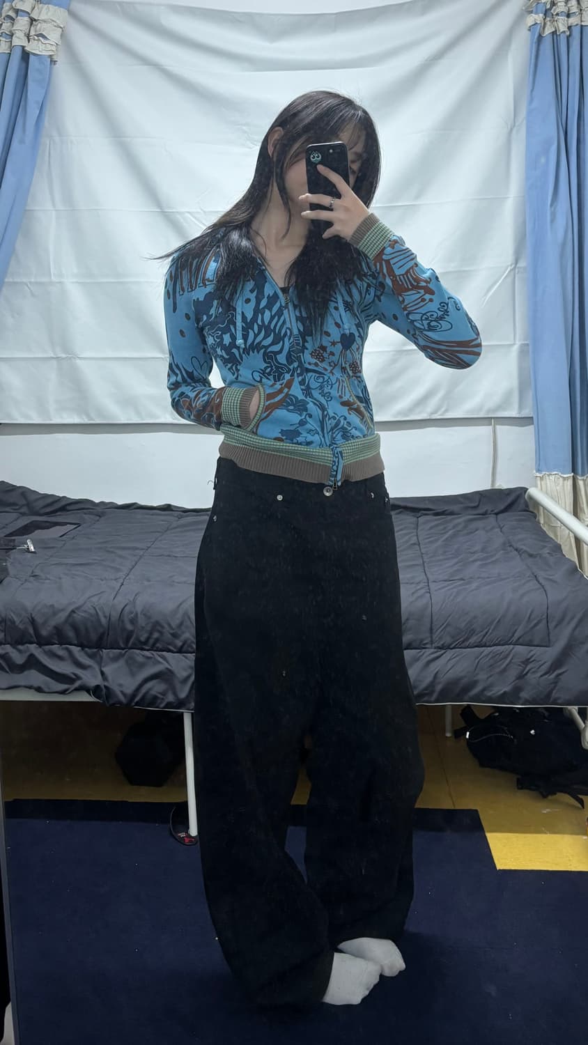 오일릴리 패턴 후드집업 상품이미지3