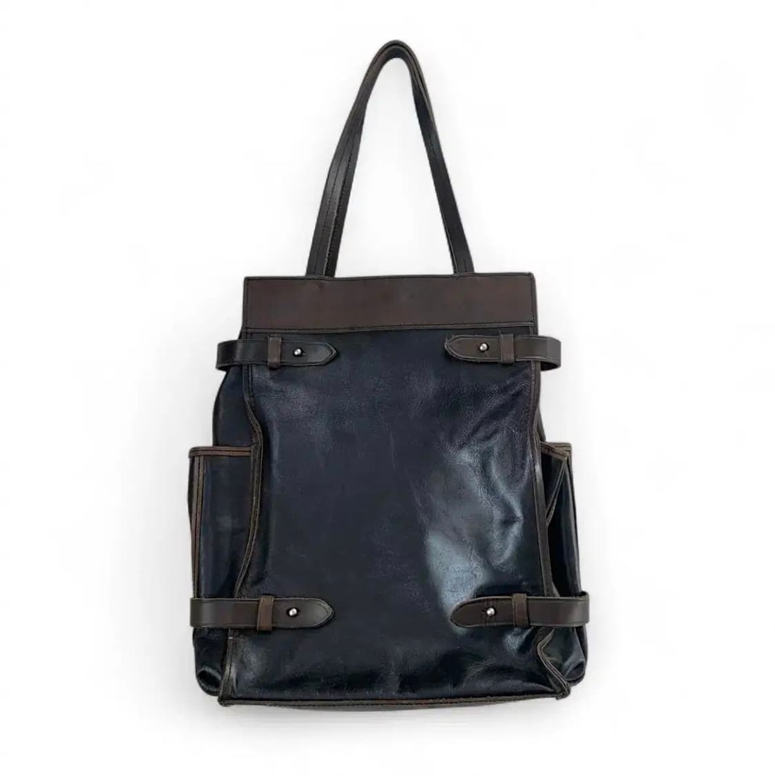 요지 야마모토 레더 버클 토트백 상품이미지1