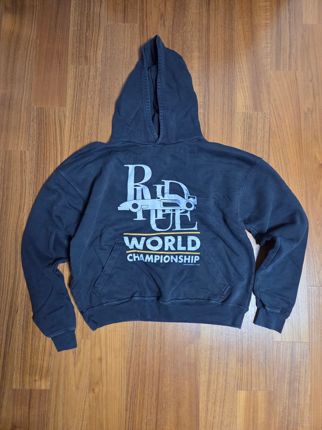 Rhude 빈티지 가공 블랙 후디 상품이미지1