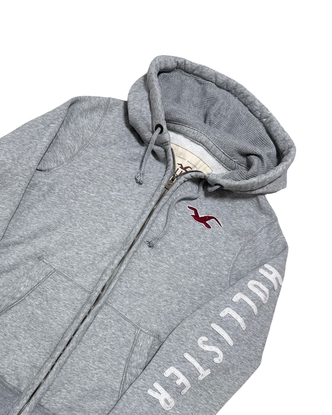 홀리스터 스펠로고 회색 후드집업 상품이미지3