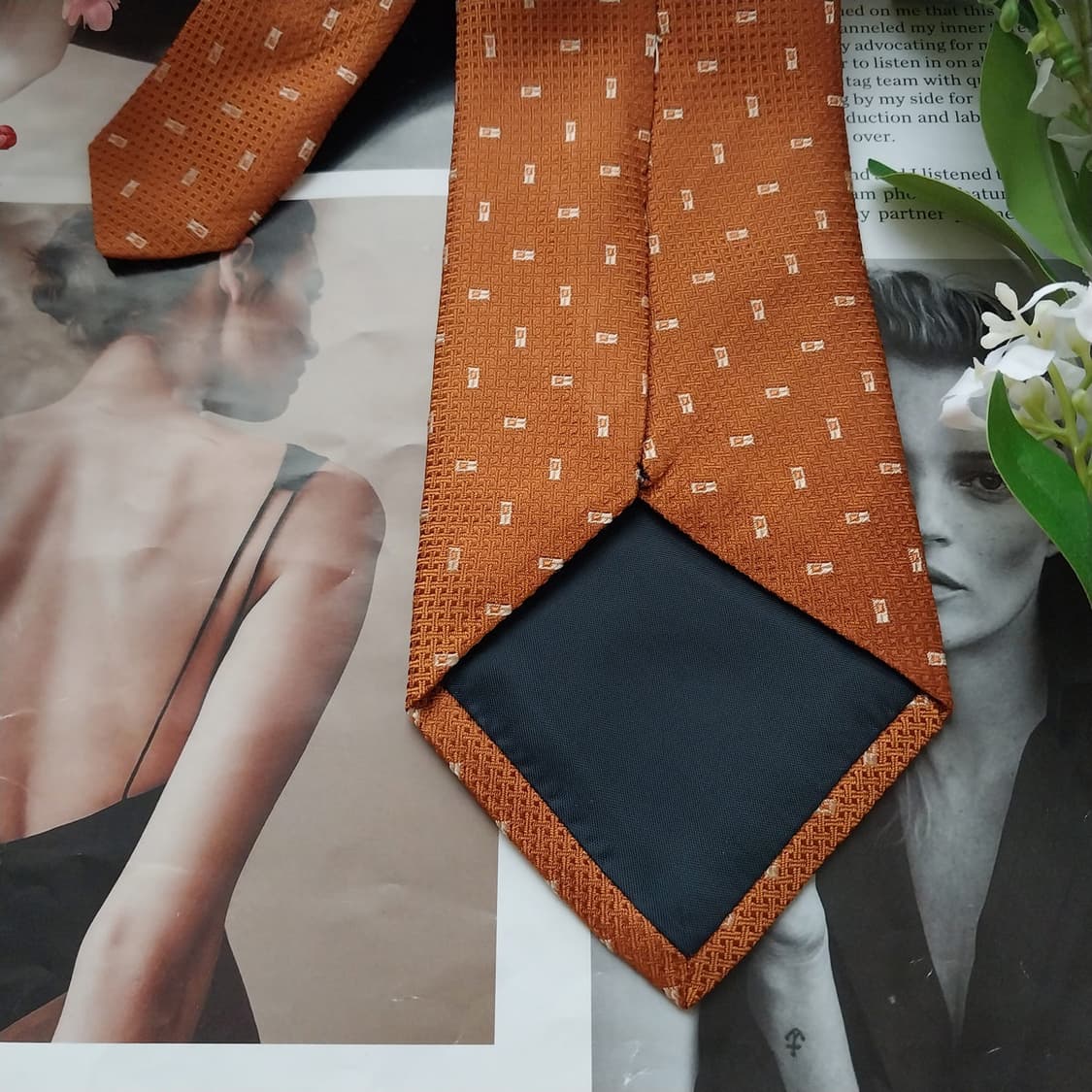 알테아 실크 오렌지 마이크로 패턴 넥타이 9.4cm A+등급 K1676
 상품이미지8