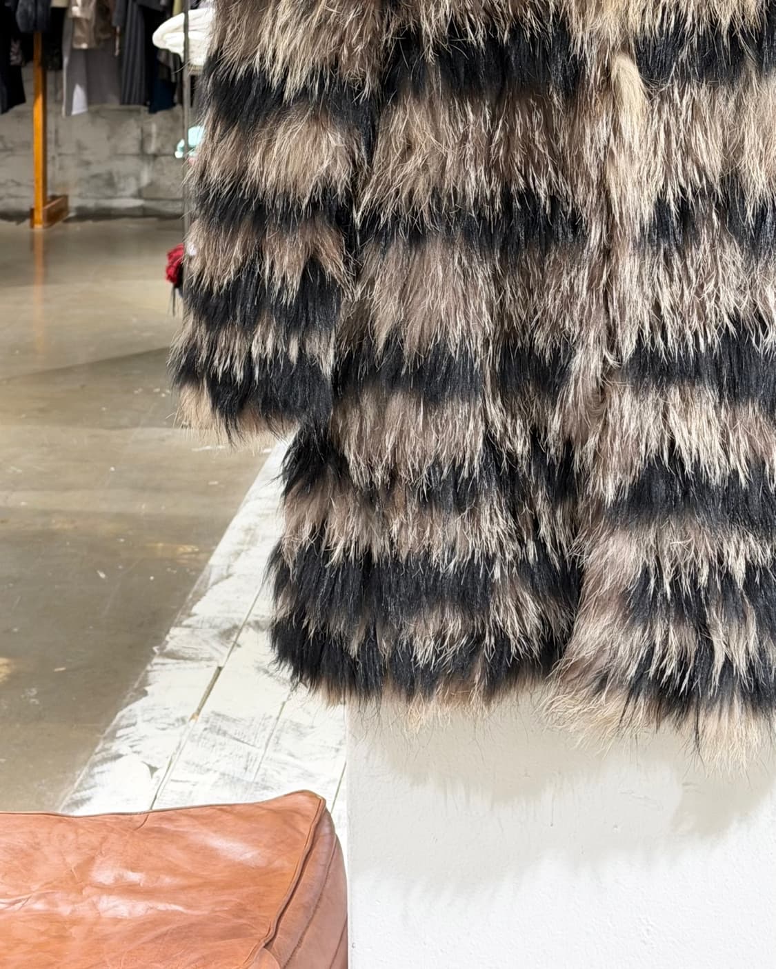 이자벨마랑 브라운 폭스 라쿤 퍼 후드 코트 상품이미지5