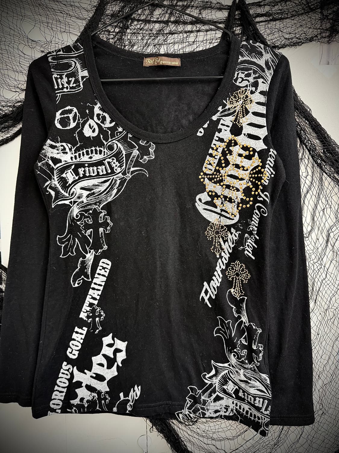 00s punk beads printing longsleeve 상품이미지5