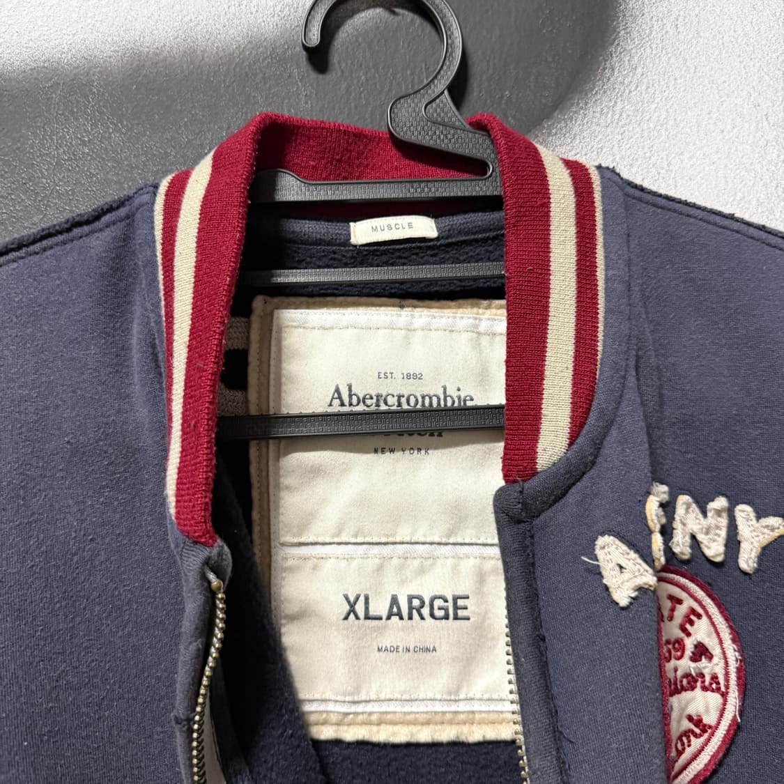 아베크롬비 Y2K 패치 배색 그런지 데미지 집업 코튼 자켓 상품이미지6