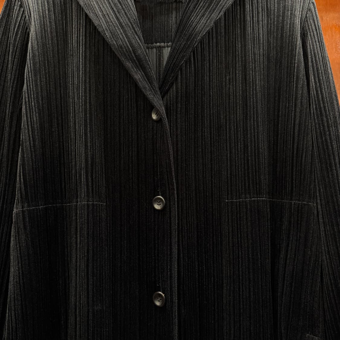 플리츠 플리즈 벨벳 플리츠 숄 카라 자켓 [ 66-77 ] 상품이미지5