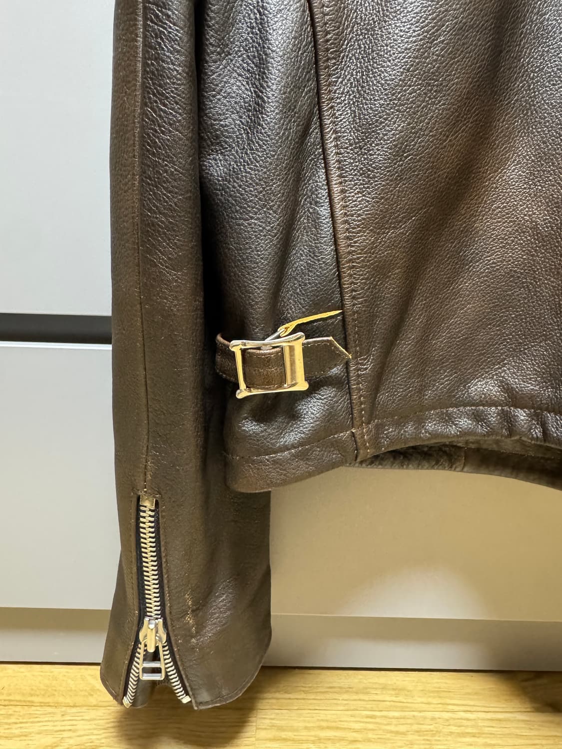 토니웩 크롭 레더자켓 브라운 m 상품이미지3