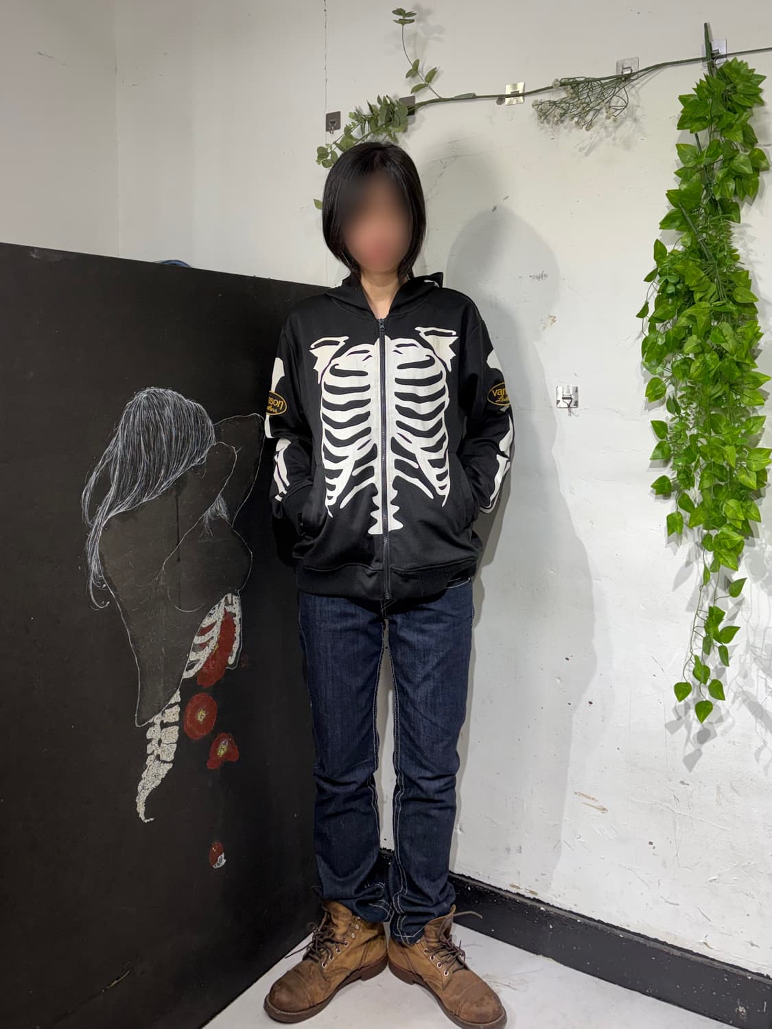 벤슨 스켈레톤 본 스컬 후드 집업 L 상품이미지2