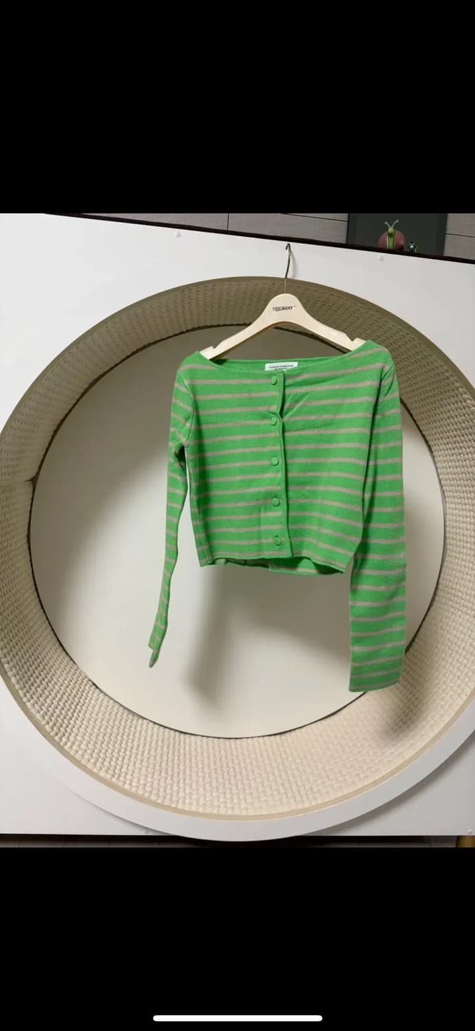 타라바이모션 스트라이프 가디건 - 그린 상품이미지4