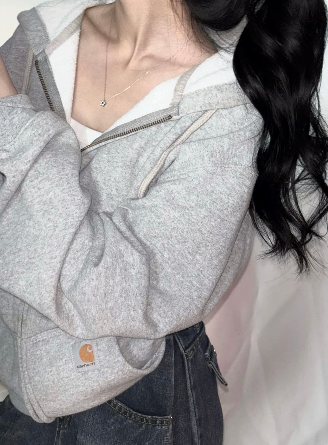 🐰칼하트 그레이 데일리 코튼 후드집업🪽🤍 상품이미지2