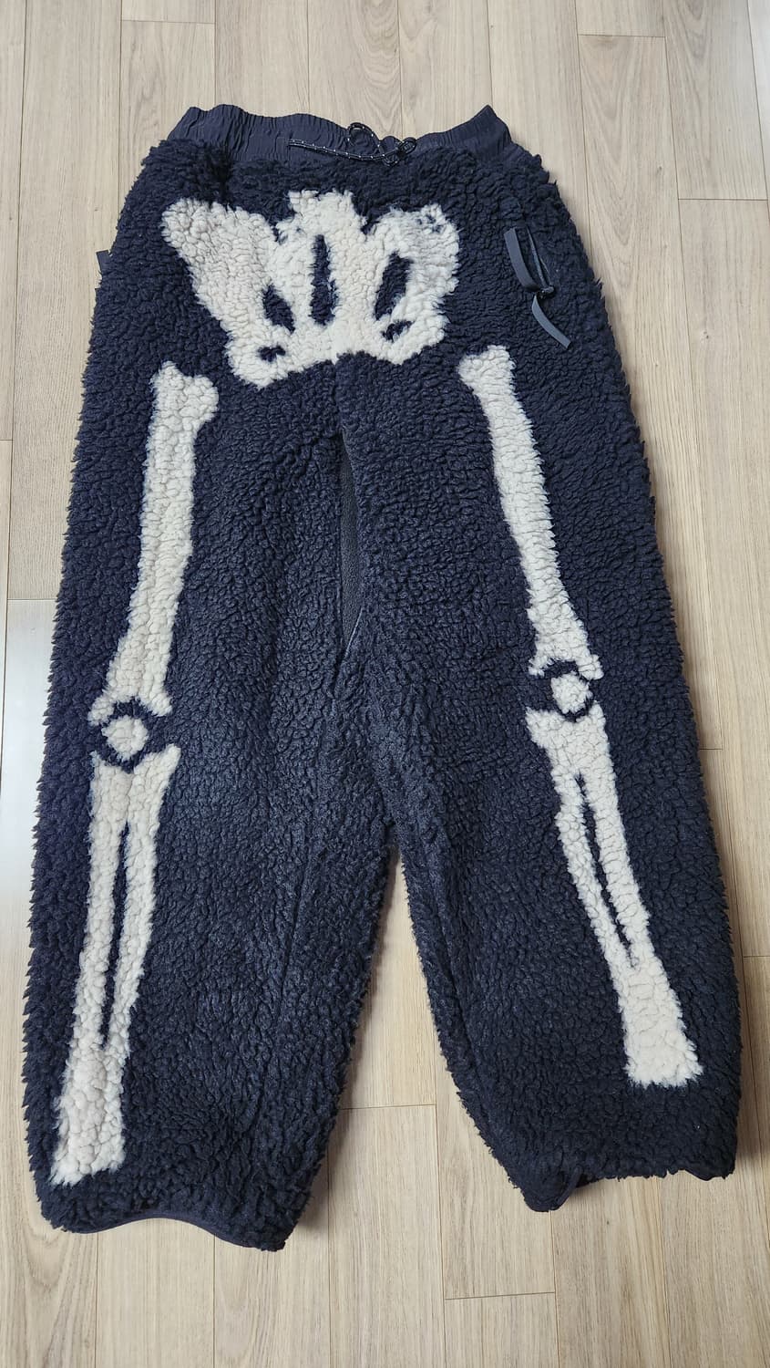 4사이즈 캐피탈 KAPITAL BONE 무늬 보아 후리스 이지 팬츠 블랙 상품이미지2