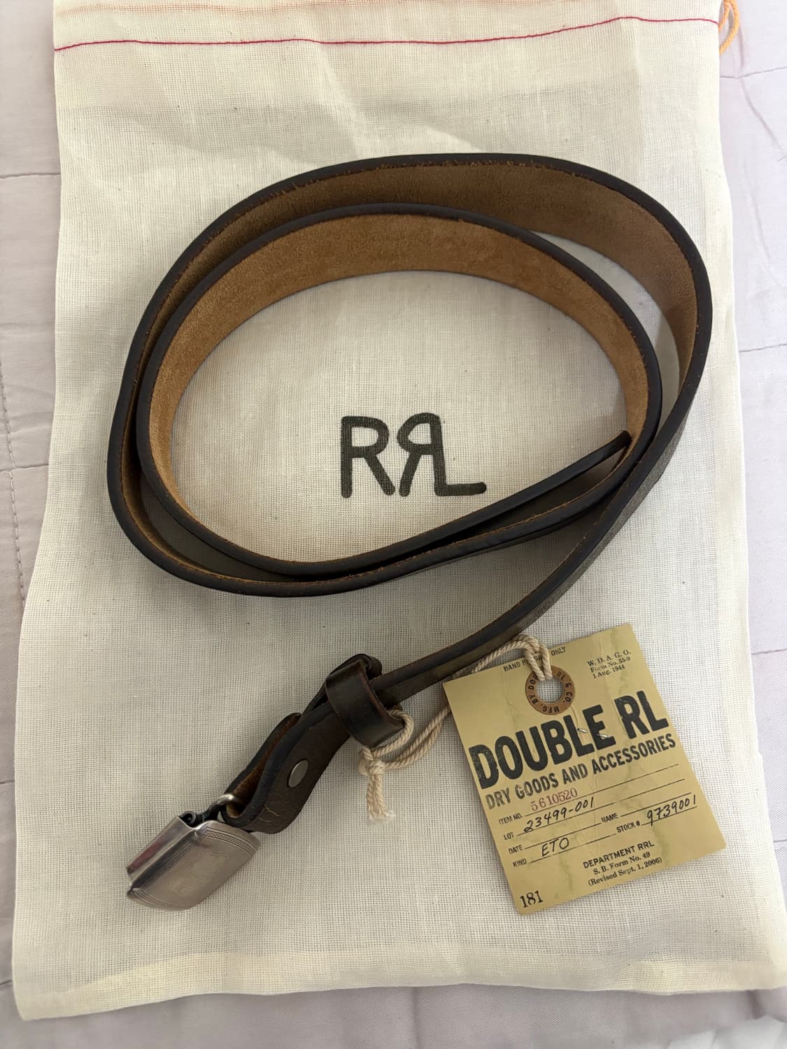 RRL 더블알엘 빈센스 벨트 블랙 32 사이즈 새상품 상품이미지1