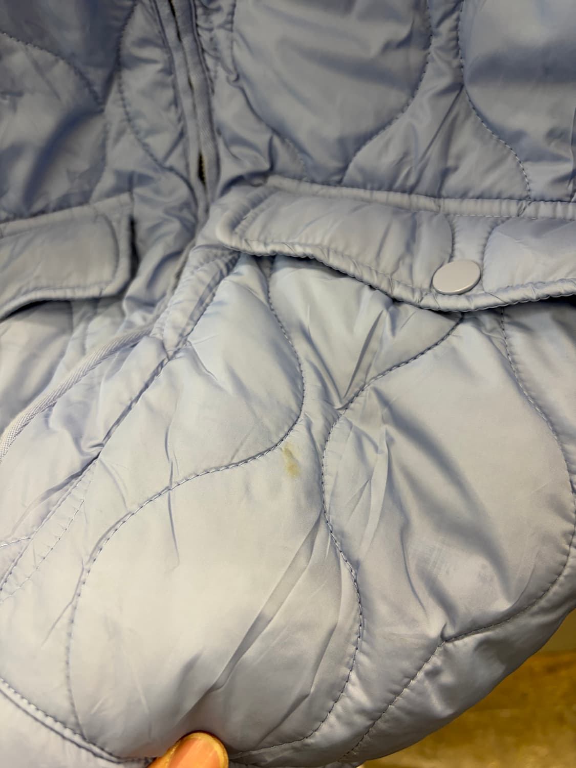 자라 오버사이즈 퀼팅 재킷 라이트 블루 S 상품이미지6