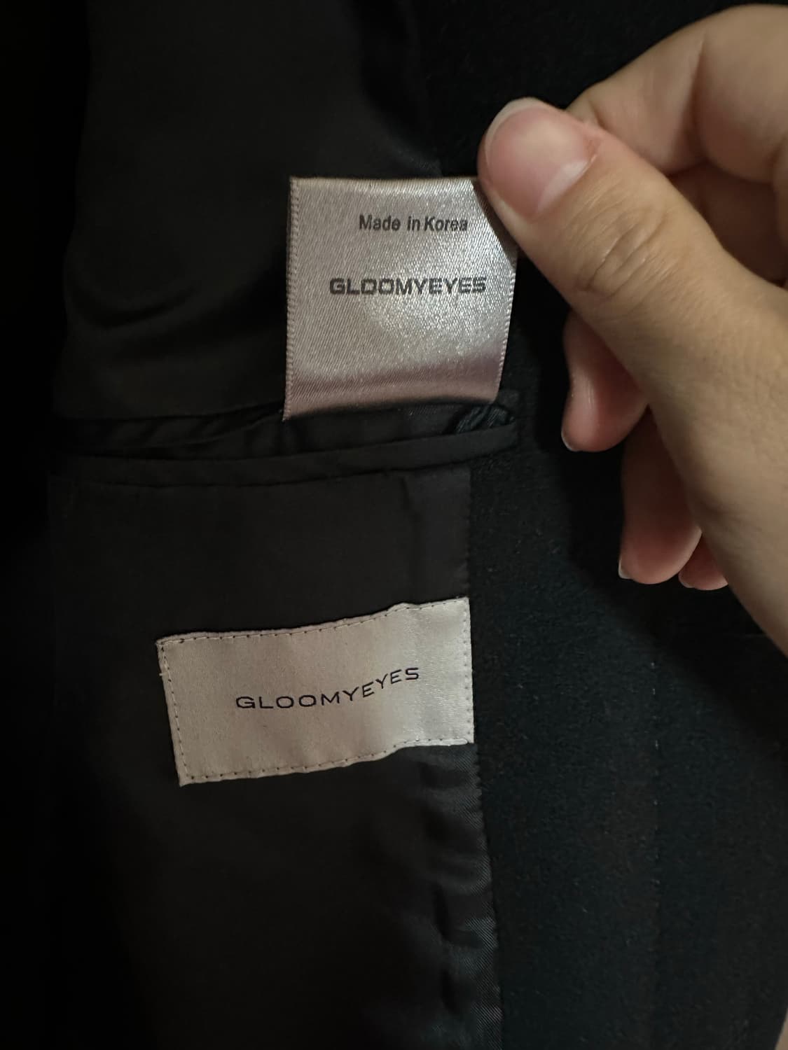 [46] 글루미아이즈 히든 싱글 코트 블랙 상품이미지5