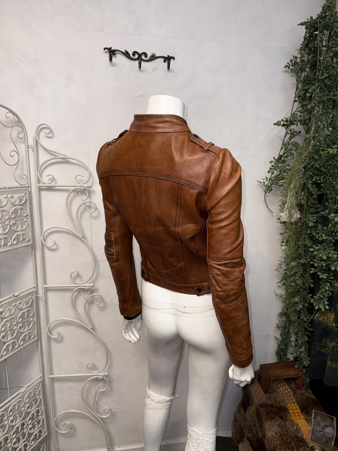 Brown lamb skin shirring zipper jacket  상품이미지7