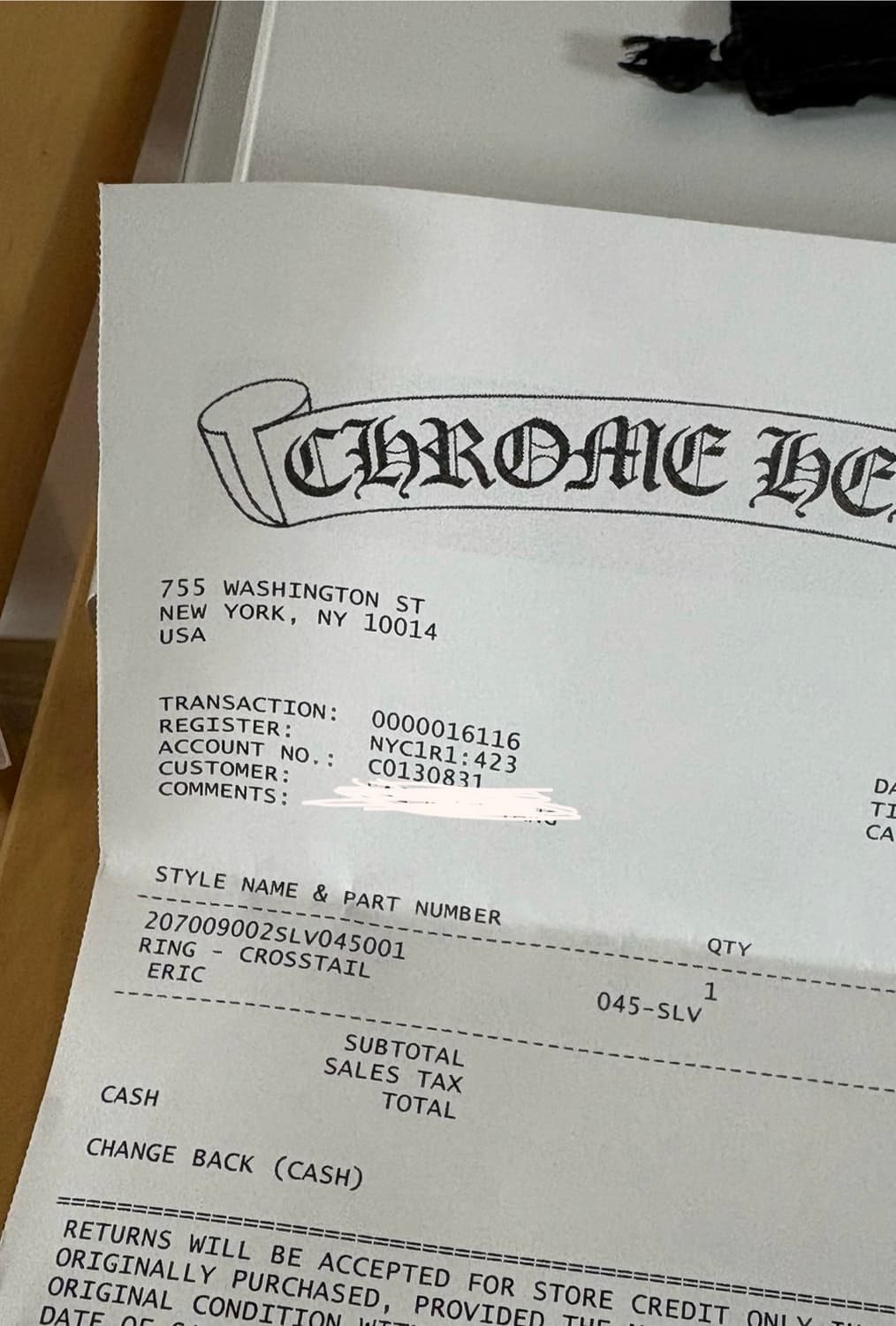 크롬하츠 크로스테일 링 상품이미지5